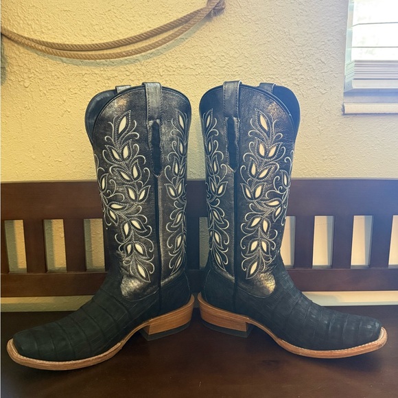 Ariat BLACK SUEDED CAIMAN|SOFT MERCURY - Picture 3 of 6